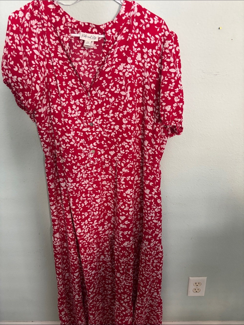 Faithfull the Brand Red and White Floral Maxi Dress
